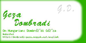 geza dombradi business card